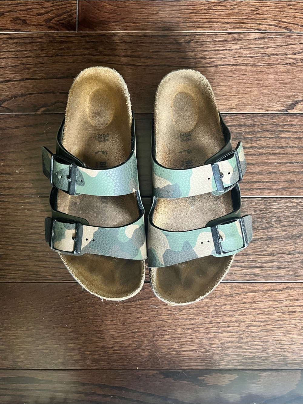 Birkenstock Kids Camouflage Double-Buckle Sandals - Green